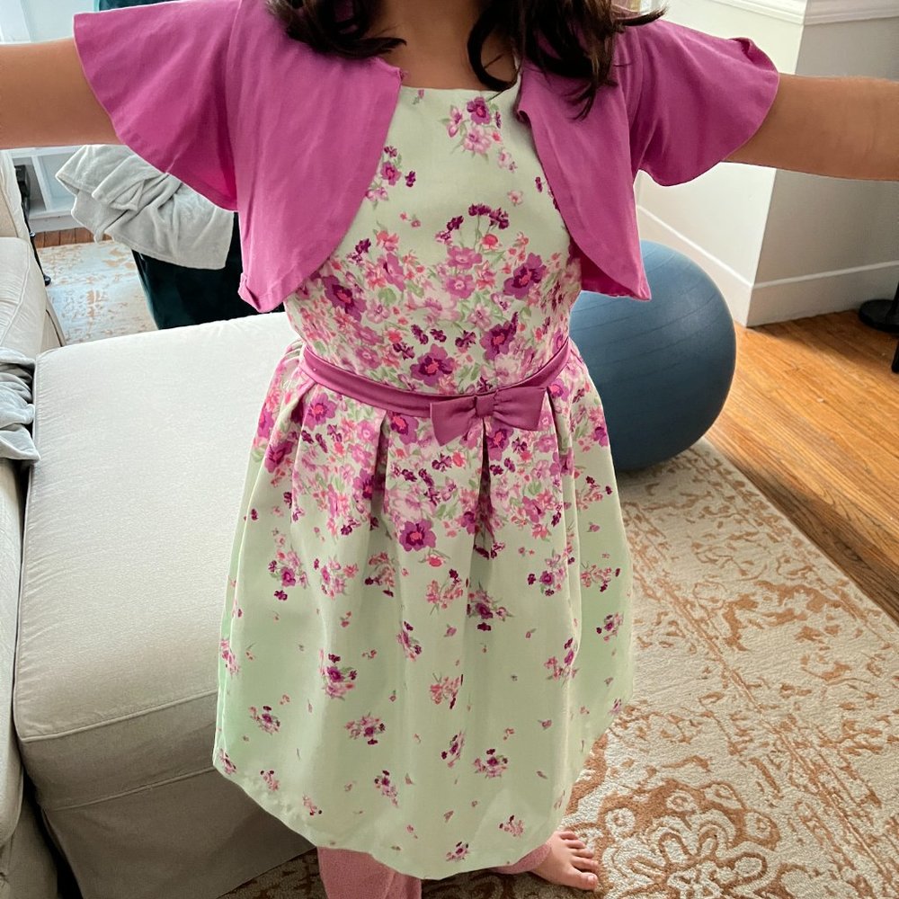 Bonnie Jean Girls Party/Holiday/Occasion Short Sleeve Cardigan & Dress Set Sz 16 - Picture 8 of 8